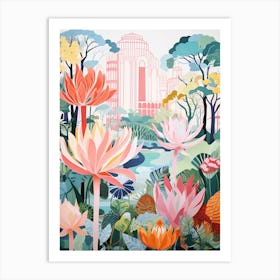 Lotusland Usa Garden Modern Illustration 3 Art Print