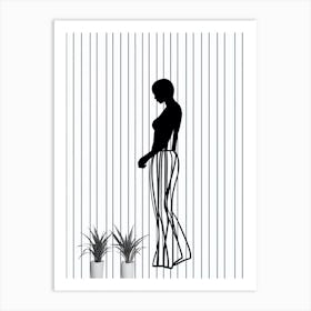 Body Positivity Lines Black And White 2 Art Print