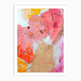 Abstract Painting Pink Neon Neutral Art Print