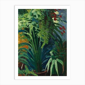 Huperzia Fern Cézanne Style Art Print