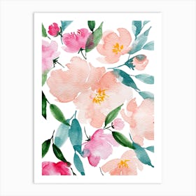 Loose Flowers Watercolor Art Print
