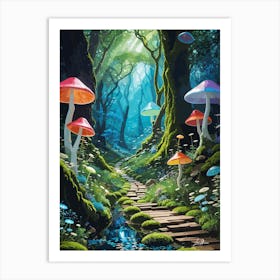 Fantasy Mushroom Forest Art Print