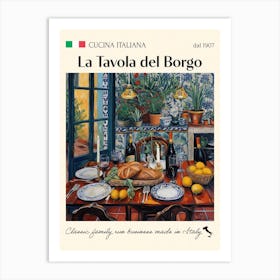 La Tavola Del Borgo Trattoria Italian Poster Food Kitchen Art Print
