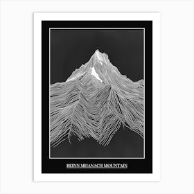 Beinn Mhanach Mountain Line Drawing 8 Poster Art Print