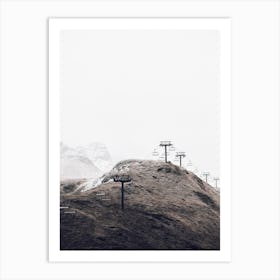 Winter Ski Lift Art Print