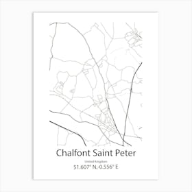 Chalfont Saint Peter,United Kingdom Minimalist Map Art Print