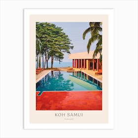 Koh Samui, Thailand Midcentury Modern Pool Poster Art Print