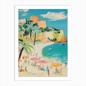 Tropea, Calabria   Italy Beach Club Lido Watercolour 3 Art Print