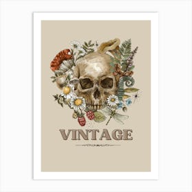 Vintage Skull Art Print
