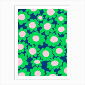 Abstract Bubble Flower Printed Pattern Art Print
