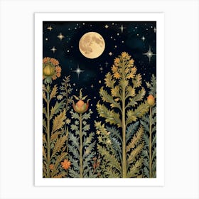 Moonlight In The Garden Style William Morris 1 Art Print 9 Art Print