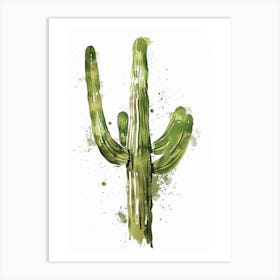 Saguaro Cactus Minimalist Abstract Illustration 3 Art Print