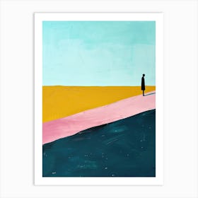 Man Walking In The Desert, Minimalism 1 Art Print