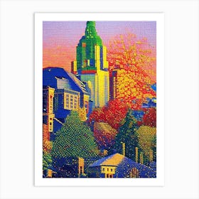 Portland, City Us  Pointillism Art Print