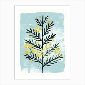 Douglas Fir Tree Illustration Flat 8 Art Print