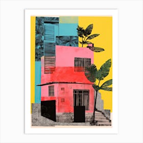 A House In Rio De Janeiro, Abstract Risograph Style 4 Art Print