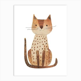 Australian Mist Cat Clipart Illustration 3 Art Print