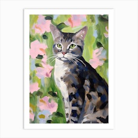 A American Shorthair Cat Painting, Impressionist Painting 3 Art Print