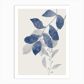 Blue Flower Wall Print Art Print