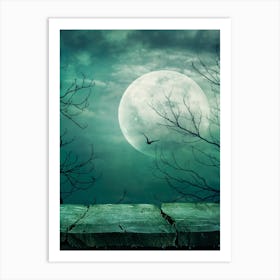 Full Moon In The Sky - Mystic Moon poster Art Print