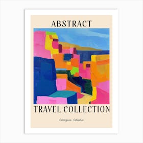 Abstract Travel Collection Poster Cartagena Colombia 2 Art Print