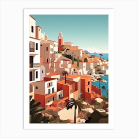 Ibiza, Spain, Flat Illustration 1 Art Print