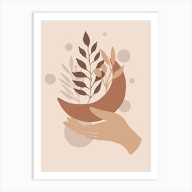 Hand Holding A Plant 1 Art Print