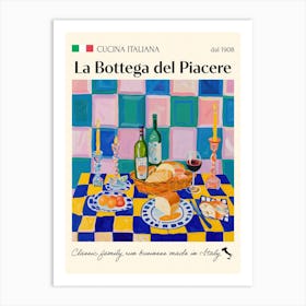La Bottega Del Piacere Trattoria Italian Poster Food Kitchen Art Print