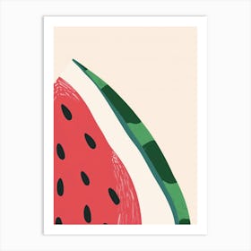 Watermelon Close Up Illustration 3 Art Print