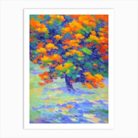 Japanese Cypress tree Abstract Block Colour Art Print