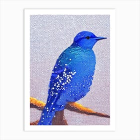 Bluebird Pointillism 2 Bird Art Print