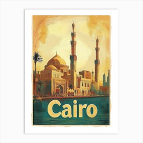 Aihrgdesign A Mid Century Modern Travel Poster For Cairo Show 911ac76e 8c32 4139 Ad1f 2be1c6ef094e 1 Art Print