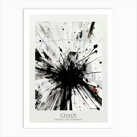 Chaos Abstract Black And White 12 Poster Art Print