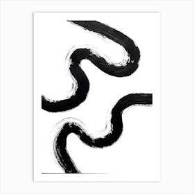 Duo Black Abstract Art Print