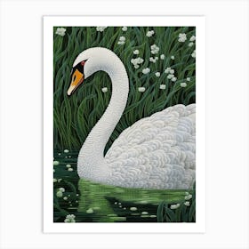 Ohara Koson Inspired Bird Painting Swan 4 Art Print