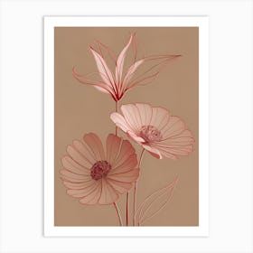 Three Pink Flowers Art Print