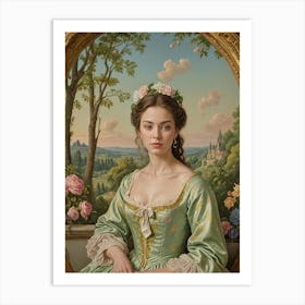 Lady In Green Art Print