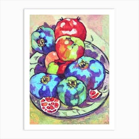 Pomegranate 1 Vintage Sketch Fruit Art Print