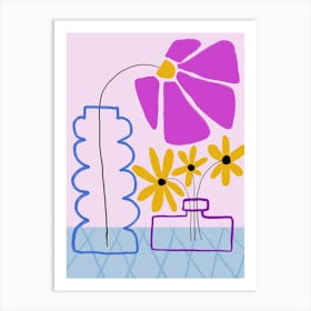 Vases And Flowers Art Print