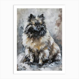 Keeshond Acrylic Painting 3 Art Print