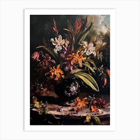 Baroque Floral Still Life Monkey Orchid 1 Art Print