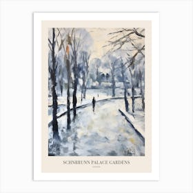 Winter City Park Poster Schnbrunn Palace Gardens Vienna 4 Art Print