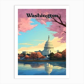 Washington United States Democrat Modern Travel Art Art Print