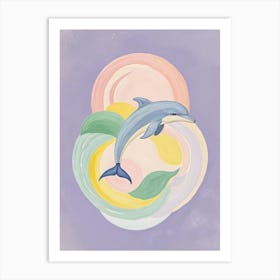 Dolphin In Circles Art Print