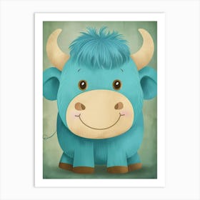 Blue Bull Art Print