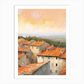 Tuscany Rooftops Morning Skyline 2 Art Print