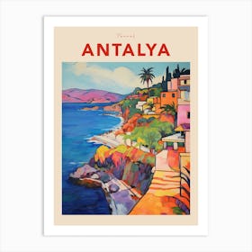 Antalya Turkey 8 Fauvist Travel Poster Art Print