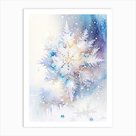 Crystal, Snowflakes, Storybook Watercolours 3 Art Print