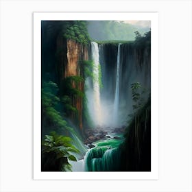 Tumpak Sewu, Indonesia Peaceful Oil Art  (2) Art Print