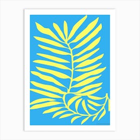 Leaves Blue Art Print